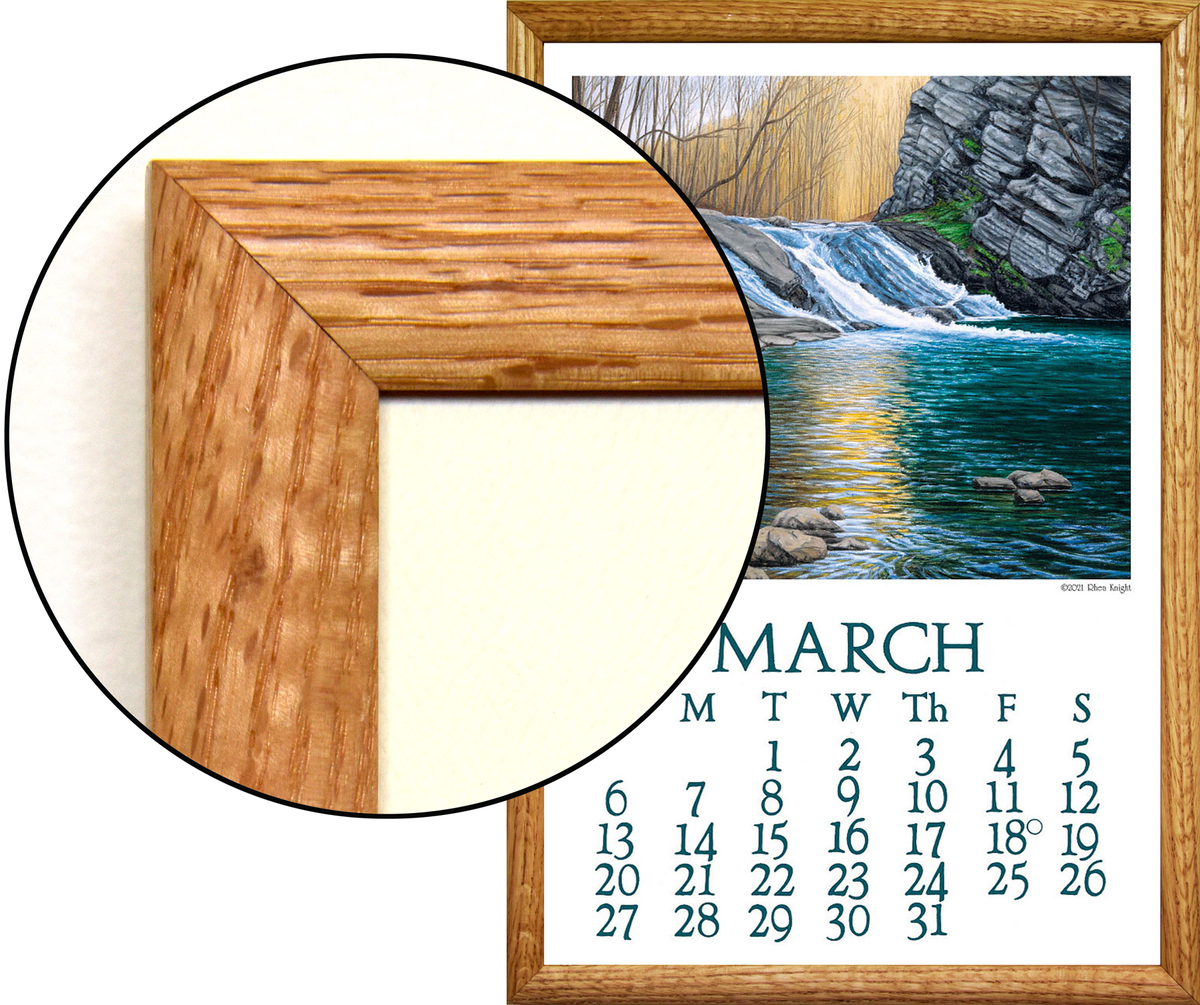 oak-frame-with-calendar-pre-order-wolf-creek-printery