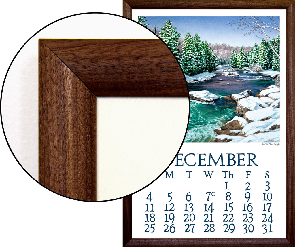 Walnut Frame with Calendar (PreOrder) Wolf Creek Printery